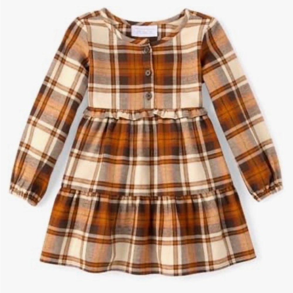 The Children’s Place Long Sleeve Plaid Dress / 18-24 months